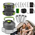 thumbnail image 1 of ORZEL Utensilios Cocina Camping - Juego De Ollas De Cocina Y Vajilla Bateria De Cocina De Aluminio Diseño Compacto Comidas Al Aire Libre con Comodidad para Viajes, Trekking Y Campamento, 1 of 1