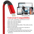 thumbnail image 6 of Aioneus Charging Cable 6FT, USB Cable Nylon Braided, Fast Charging Compatible with iPhone 13 12 11 Pro Max XS XR X 8 7 Plus 6S 6 SE 5S, Red, 6 of 9