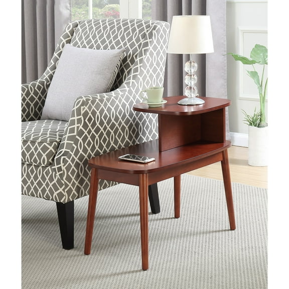 HomeStock City Chic End Table, Bold Design with Multi-Tier Surface - Mid-Century Style, Perfect for Remote and Book Storage, Dimensions 28" x 15.75" x 24"