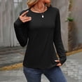 thumbnail image 4 of Bjutir Women Fashion Casual T Shirt Print Long Sleeve Crew Neck Fall Winter Top Blouse Black Xl, 4 of 8