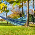 thumbnail image 4 of Outdoor Hammock, Polyester Cotton Double Hammock Bed with Carrying Bag & 2 Ropes, Leisure Tree Hammock for Camping Travel Patio Porch Garden Backyard - Load Capacity Up to 450 Lbs, B1519, 4 of 9