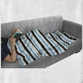 thumbnail image 6 of Abstract Soft Flannel Fleece Throw Blanket, Paintbrush Large Color Bands Simplistic Horizontal Lines Stripes, Cozy Plush for Indoor and Outdoor Use, 50" x 70", Aqua Black White, by Ambesonne, 6 of 6