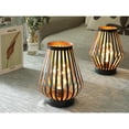 thumbnail image 5 of 9" Black Metal Bedside LED Table Lamp With Brown and Black Novelty Shade, 5 of 10