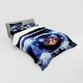 thumbnail image 3 of Cat Duvet Cover Set, Funny Astronaut Cat Above Earth in Outer Space Explorer Kitty Mission Humor Art Image, Bedding Set with Shams and Fitted Sheet, 3 Sizes, by Ambesonne, 3 of 3