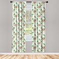 thumbnail image 5 of Ambesonne Funny Sloth Window Curtains, Floral Leaves Foliage, Each 28" W x 95" L, Lime Green Umber, 5 of 5