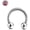 Titanium-Horseshoe Balls, variant on G23 Titanium Septum Rings 6G 8G 12G - Horseshoe Circular Barbell Spikes Stretched Pincher Nose Piercing Jewelry ASTM F136 Titanium Earrings for Women Men Silver 10 mm 12 mm