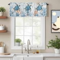 thumbnail image 2 of Turtle Kitchen Curtain Valances for Windows Farmhouse Short Curtains, Blue Coastal Starfish Ocean Coral Nautical Rod Pocket Valance Curtain for Bedroom Cafe Living Room, 2 of 8