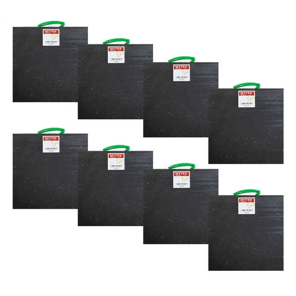 (8 Pack) Medium Outrigger Pad 18" x 18" x 1.5" Thick for Crane, Wrecker, Tow Truck, Service Truck - Black