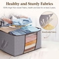thumbnail image 3 of 6 Pack Clothes Storage, Foldable Storage And Organization, Storage Bins With Lids, Blanket Storage With Clear Window, Closet Storage With Reinforced Handles For Clothing, Bedding, Light Gray, 3 of 8