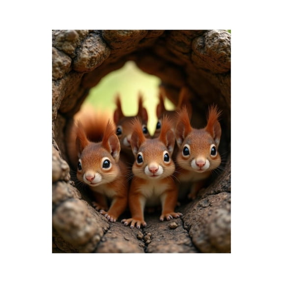 Paint by Numbers Kit for Adults, Adorable Curious Squirrels Tunnel Paint by Numbers, Easy Paint by Numbers Kit for Adults Beginner, DIY Adult Paint by Number Kits on Canvas, 12x16in Home Decor