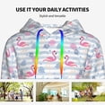 thumbnail image 4 of Wukai Flamingo and Pineapple Print Womens Hoodies Fleece Sweatshirts Long Sleeve Sweaters Pullover Fall Outfits Winter Clothes-Large, 4 of 7