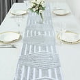 thumbnail image 3 of BalsaCircle 12x108" Silver Sequined Geometric Design Tulle Table Runner Party Events Reception Decorations Supplies, 3 of 8