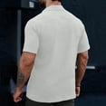 thumbnail image 7 of Men's Short Sleeve Button Down Shirt Casual Untucked Dress Shirt Stretch Denim Shirt, 7 of 7