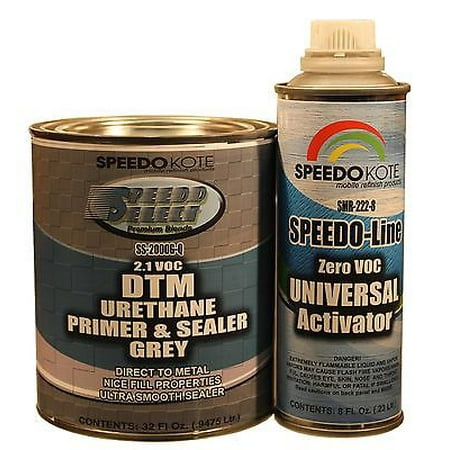 DTM 2.1 voc Grey Urethane Primer Sealer quart kit, 4:1 mix, SS-2000G-Q/SMR-222-8