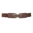 thumbnail image 2 of eVogues Plus size SIlver Buckle Elastic Cinch Belt Brown, 2 of 4