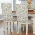 thumbnail image 2 of Farmhouse Sage Green Floral Chair Back Covers Set of 1, Linen Boho Paisley Flower Rustic Stretch Dining Chair Back Slipcovers Removable Seat Cover for Kitchen Restaurant Hotel Cafe, 2 of 9
