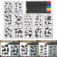 thumbnail image 2 of IKemiter Children 12Pcs/Set Plastic Animals Painting Template for DIY Albums Painting Craft, 2 of 7