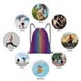 thumbnail image 4 of Ratiio Leopard Neon Rainbow Gradient Print Drawstring Backpack Bag Sport Gym Sackpack Heavy Duty String Backpack for Men Women, 4 of 7
