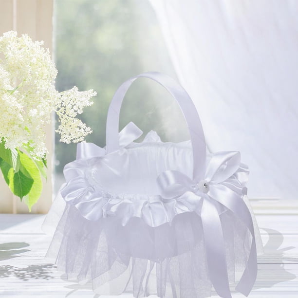 Cesta de Flores de Boda Almacenamiento de Dulces Símbolo Dulce Decoración , Bowknot Opción 6 BLESIY Cesta floral de boda