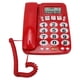 thumbnail image 1 of Teléfono con cable, identificador de llamadas, tono de llamada ajustable, silenciador, accesos directos, almacenamiento, teléfono fijo de escritorio con indicador para oficina en casa, rojo, 1 of 15