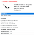 thumbnail image 2 of Clutch Master Cylinder - Compatible with 1992 - 1997 Isuzu Trooper 1993 1994 1995 1996, 2 of 2