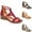 Red, variant on Clearance VerPetridure Women's Plus Size Sandals Summer Casual Zipper Round-Toe Wedge Sandals