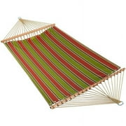 Algoma 82" x 55" Weather Resistant Green and Red Striped 2-Point Double Hammock