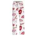 thumbnail image 6 of Fgvctg Womens Pajama Pants Valentine's Day Cute Sleepwear Wide Leg Pajama Heart Graphic High Waisted Pjs Pants Plus Size Fall Spring Drawstring Lounge Pants with Pockets Light pink XL, 6 of 7
