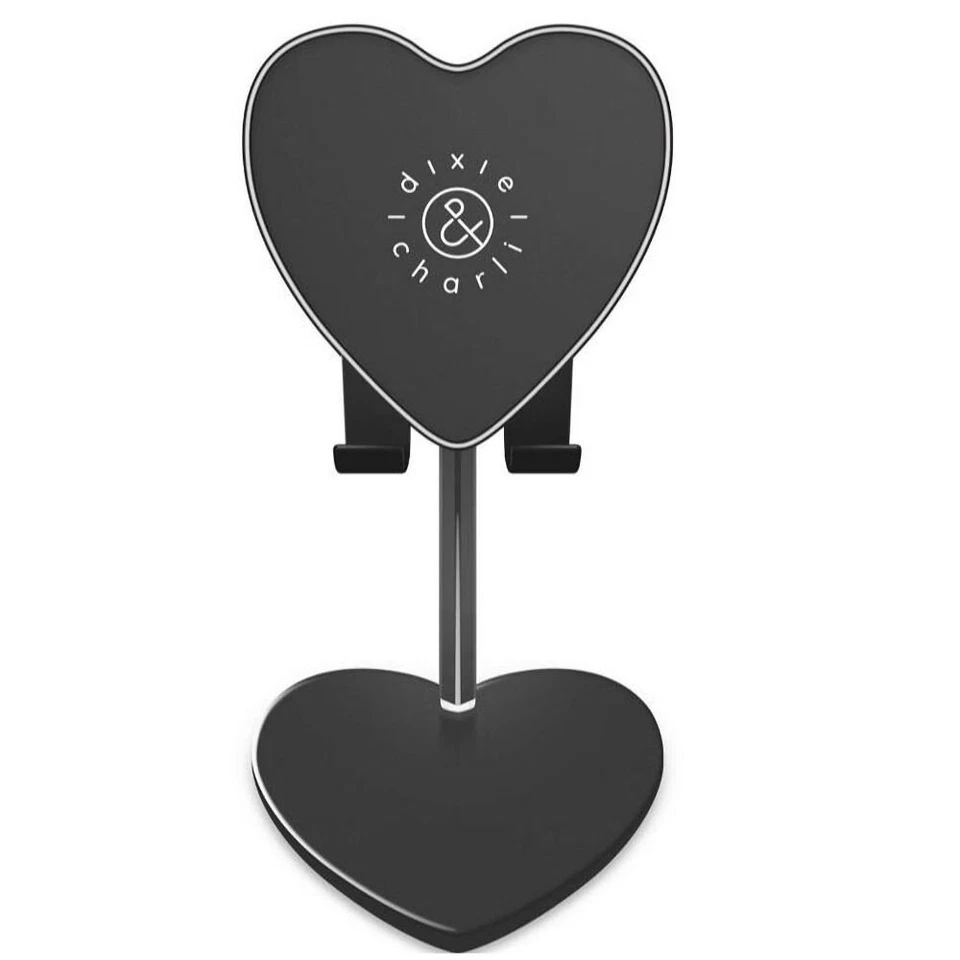 Dixie & Charli Universal Heart Shaped Phone Stand Holder - Black