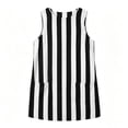 thumbnail image 6 of Dolkfu Sleeveless Women'S Summer Dresses Black Crew Neck French Style Mini A-Line Dresses Refined Relaxed Fit Striped Patchwork Dresses Black,L, 6 of 6