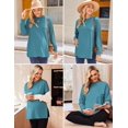 thumbnail image 4 of Ekouaer Women’s Maternity Shirts Long Sleeve Split Side Pregnancy Tee Top Tunic Blouse Casual Mama Clothes, 4 of 6
