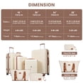 thumbnail image 4 of Travelhouse Ensemble de 6 Pcs de Bagages Rigides pour Voyageurs en Famille, Valise Légère à Rayures avec Serrure TSA, Roues Pivotantes 360 et Sac de Sport Assorti, Blanc, 4 of 7
