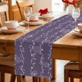 thumbnail image 5 of Vintage Lines Table Runner 70 Inches, White Lines Abstarct Minimalist Art Purple Bed Runner Dresser Scarves Tabletop for Indoor Outdoor Parties/Ceremony/Banquet, 13" x 70", 5 of 9