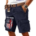thumbnail image 4 of VeFlora 250th Anniversary USA Cargo Shorts Distressed 1776-2026 Design Patriotic American Flag Print (Navy/XXL), 4 of 4