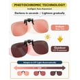 thumbnail image 4 of TINHAO Clip On Sunglasses Polarized Photochromic Over Prescription Glasses, UV400 Protection Flip Up Lens for Men Women, Day Night Driving Anti Glare, 4 Colors Available, Lightweight, 4 of 8