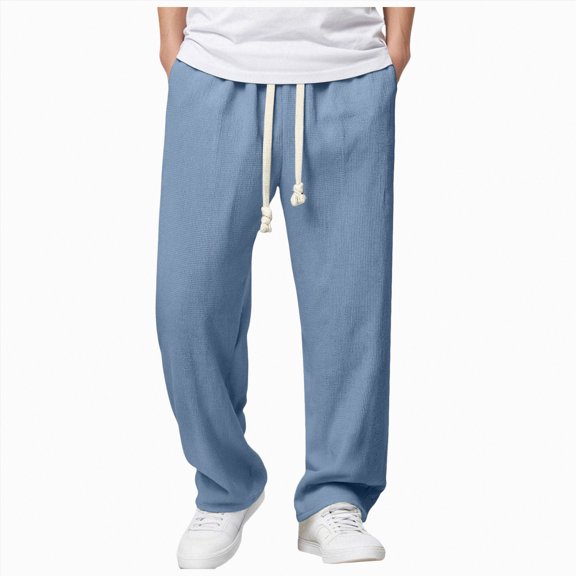 NOLDARES Fleece Elastic Bottom Sweatpants with Pockets, Relaxed Fit, Breathable Tactical Pants with Pockets(Sky Blue,S)