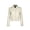 Beige, variant on Women’s Tweed Turn Down Crooped Jackets with Real Pockets Shacket,Turn Down Collar, Tweed Fabric,Vintage Button