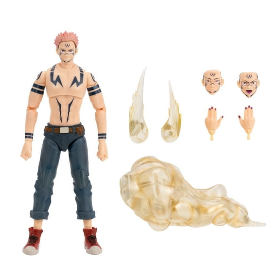 Total Anime Ryomen Sukuna - 6.5-Inch Figure with Swappable Faceplates, Alternate Hands, and Energy Effects