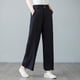 thumbnail image 3 of Pantalones de lino con cintura elástica para mujer, pantalones holgados informales de verano, 95 % algodón, bolsillos laterales, tallas M-XXL, para múltiples ocasiones, 3 of 3