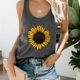 thumbnail image 2 of Follure Sleeveless Tank Tops for Women Plus Size Summer Sunflower Print Round Neck T-shirt Top, 2 of 5
