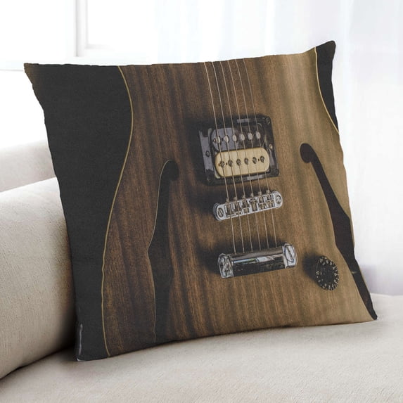 Ahgly Company Music Guitar Indoor Throw Pillow, 18 inch by 18 inch