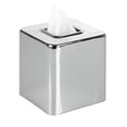 thumbnail image 6 of mDesign Metal Square Modern Tissue Box Cover Holder for Bathroom, 2 Pack, Chrome, 6 of 7