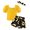 Sunflower, variant on Arshiner Toddler Girls 3 Piece Outfit Set Puff Sleeve Square Neck Top with Shorts and Matching Headband Summer Clothes