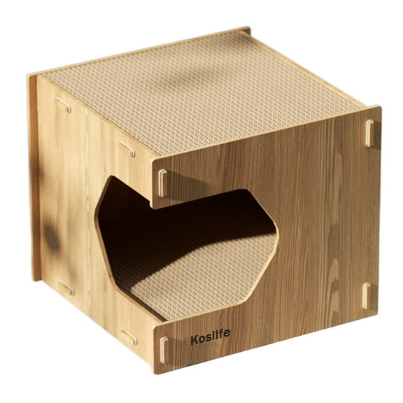 Koslife Cat scratching posts, 2 in 1 Cat Scratcher Cat House, Cozy Cat Scratcher House Durable and Sturdy Cat Scratching Post Cat Scratching Board Cat Scratchers
