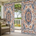 thumbnail image 3 of Blue Burnt Orange Boho Outdoor Curtains for Patio Waterproof,Windproof Privacy Curtains with Weighted Bottom,Antique Southwestern Ethnic Outside Drapes for Picnic Garage Yard Cabana 54"x108" 1 Panel, 3 of 8