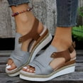 thumbnail image 2 of Fukaraa Wide Width Wedge Sandals Women Summer Espadrille Platform Open Toe Ankle Strap, 2 of 8