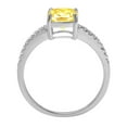 thumbnail image 2 of 2.7 ct Cushion Cut Simulated Yellow Diamond Solitaire with Simulated Diamond Accents 14K White Gold Womens Engagement Ring, 2 of 3