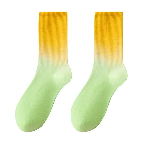 Xfvqtps Unisex Crew Socks Gradient Color Color Blocking Colorful Simplicity Mid Tube Comfortable Breathable Soft Warm Socks Green