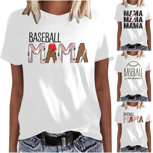 Fiudx Ofertas Flash Del Día Solo En Línea Mujer Casual Verano Impresión Manga Corta Cuello Redondo Suelta Camiseta Blusa Tops