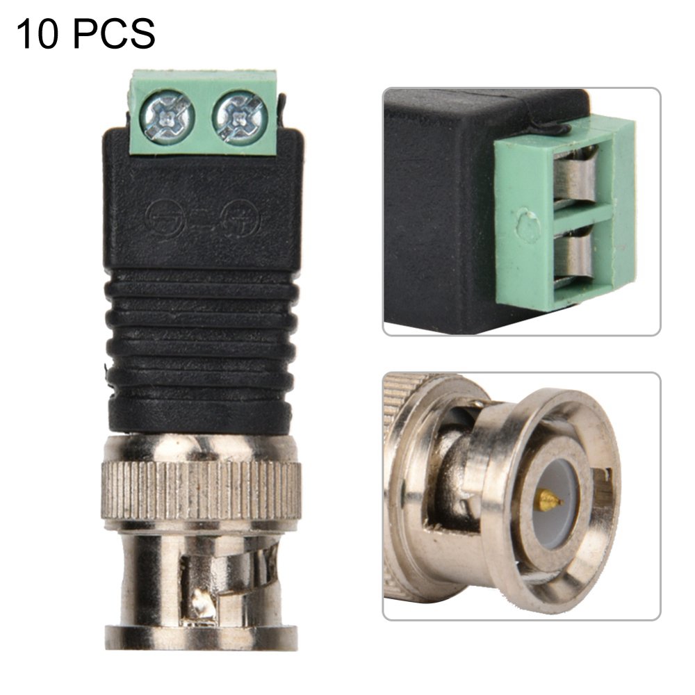LYUMO 10Pcs BNC Male Connector Screw Terminal Coax Video Balun Adapter Screw Terminal Connector